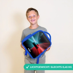 Sportwagen - Lichtstralen - Neon - Blauw Kinderrugzak - Blauw middel -sfeer1_NL