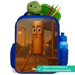 Tung Tung Tung Sahur Kinderrugzak - Blauw middel -inhoud_NL