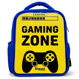 Zwart-geel met gaming zone Kinderrugzak - Blauw middel -3d