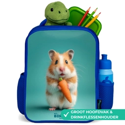 Hamster - Wortel - Dier Kinderrugzak - Blauw middel -inhoud_NL