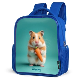 Hamster - Wortel - Dier Kinderrugzak - Blauw middel -schuin
