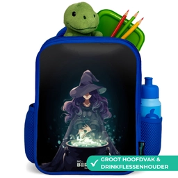 Heks - Ketel - Tover Kinderrugzak - Blauw middel -inhoud_NL