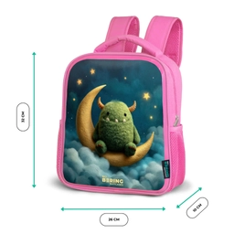 Groen monster op maansikkel Kinderrugzak - Roze middel -productfoto_formaten