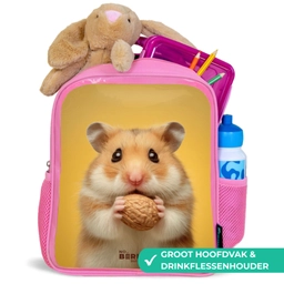 Hamster - Walnoot - Dier Kinderrugzak - Roze middel -inhoud_NL