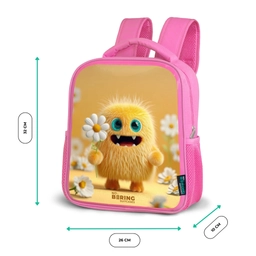 Monster - Wezen - Bloem - Geel Kinderrugzak - Roze middel -productfoto_formaten