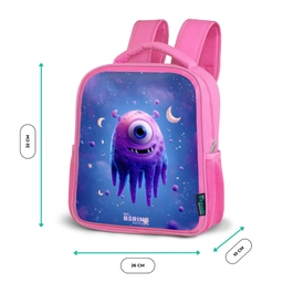 Vrolijk paarsoog in de ruimte Kinderrugzak - Roze middel -productfoto_formaten
