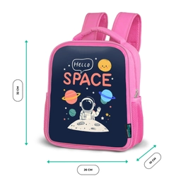Astronaut - Ruimte - Planeten Kinderrugzak - Roze middel -productfoto_formaten