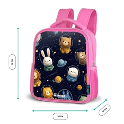 Dieren - Astronaut - Planeten - Sterren Kinderrugzak - Roze middel -productfoto_formaten