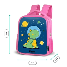 Dino - Planeet - Ster - Blauw Kinderrugzak - Roze middel -productfoto_formaten