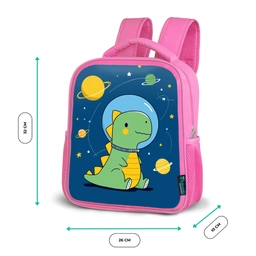 Dino - Ruimte - Planeten Kinderrugzak - Roze middel -productfoto_formaten