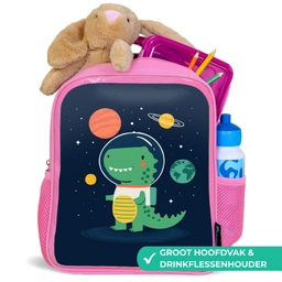 Dino - Ruimtepak - Planeten Kinderrugzak - Roze middel -inhoud_NL