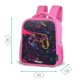 Gamerwereld in neonstijl Kinderrugzak - Roze middel -productfoto_formaten