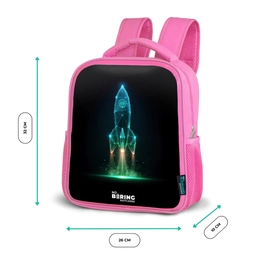 Lancerende raket in neonstijl Kinderrugzak - Roze middel -productfoto_formaten