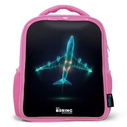 Lichtgevend vliegtuig Kinderrugzak - Roze middel -3d