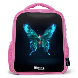 Magische digitale vlinder Kinderrugzak - Roze middel -3d