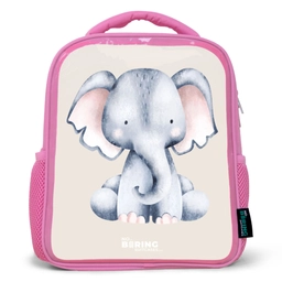 Olifant tekening tegen een beige achtergrond Kinderrugzak - Roze middel -3d