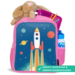 Raket - Planeten - Ruimte Kinderrugzak - Roze middel -inhoud_NL