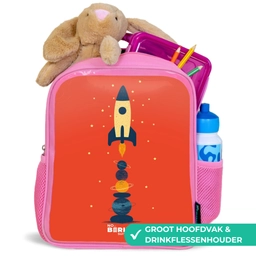 Raket - Sterren - Planeten Kinderrugzak - Roze middel -inhoud_NL