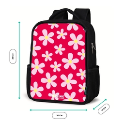 Madeliefjesmania hotpink Rugzak - Zwart middel -productfoto_formaten