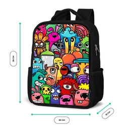 Monster met 1 Oog Rugzak - Zwart middel -productfoto_formaten