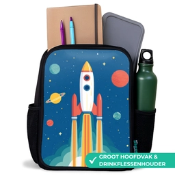 Raket - Planeten - Ruimte Rugzak - Zwart middel -inhoud_NL