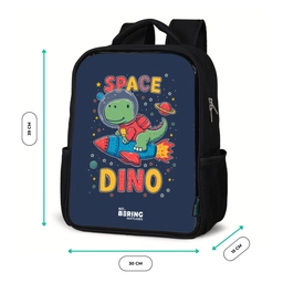 Dino - Groen - Raket - Sterren Rugzak - Zwart middel -productfoto_formaten