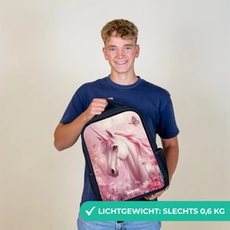Eenhoorn - Roze - Vlinders - Bloemen Rugzak - Zwart middel -sfeer7_NL