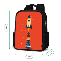 Raket - Sterren - Planeten Rugzak - Zwart middel -productfoto_formaten