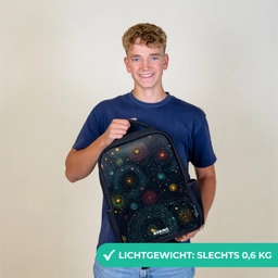 Sterren - Planeten - Kleurrijk Rugzak - Zwart middel -sfeer7_NL