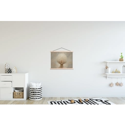 Dromerig - Beige - Paardenbloemzaadjes textielposter latten blank klein -kinderkamer