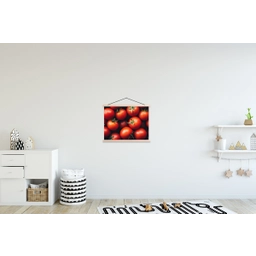 Groente - Rood - Tomaten textielposter latten blank klein -kinderkamer