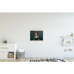 Kroon - Roze druipend verf - Portret textielposter latten blank klein -kinderkamer