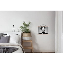 Vrouw - Lolly - Zwart textielposter latten blank klein -woonkamer