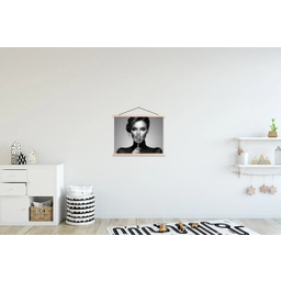 Vrouw - Lolly - Zwart textielposter latten blank klein -kinderkamer