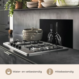 Bestek - Zwart - Wit keuken achterwand spatscherm klein -usp_NL