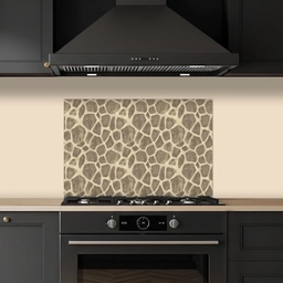 Giraf - Patroon - Beige - Bruin keuken achterwand spatscherm klein 900 -sfeer1
