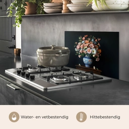 Hout - Vaas - Kleuren - Bloemen keuken achterwand spatscherm klein -usp_NL
