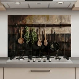 Keukengerei - Rustiek - Tegels - Kruiden keuken achterwand spatscherm klein -3d_website