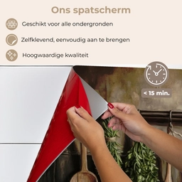 Keukengerei - Rustiek - Tegels - Kruiden keuken achterwand spatscherm klein -spatscherm_NL