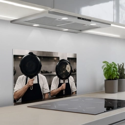 Koks - Koekenpannen - Keuken keuken achterwand spatscherm klein -3d_schuin