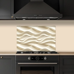 Lijnen - Golvend - Crème keuken achterwand spatscherm klein 900 -sfeer1