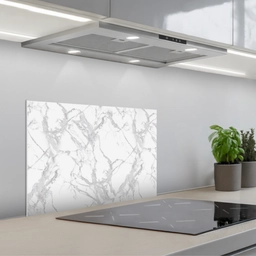 Marmer - Zuiver - Grijs - Aders keuken achterwand spatscherm klein 900 -3d_schuin