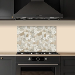 Mozaïek - Stenen - Beige keuken achterwand spatscherm klein 900 -sfeer1