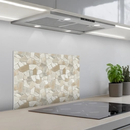 Mozaïek - Stenen - Beige keuken achterwand spatscherm klein 900 -3d_schuin