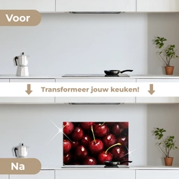 Rood - Fruit - Kersen keuken achterwand spatscherm klein -voor_na_NL