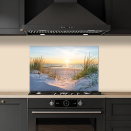 Strand - Zon - Duin - Gras - Zand - Horizon keuken achterwand spatscherm klein -sfeer1