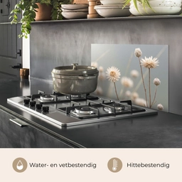 Strobloemen - Wit - Daglicht keuken achterwand spatscherm klein -usp_NL