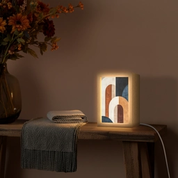 Abstract - Vormen - Donkerblauw Light Box met kabel (Tafellamp) klein -sfeer4