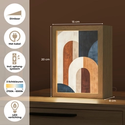 Abstract - Vormen - Donkerblauw Light Box met kabel (Tafellamp) klein -USP_NL