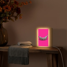Banaan - Zebraprint - Roze Light Box met kabel (Tafellamp) klein -sfeer4